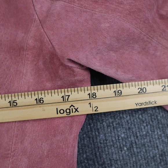 Bagatelle Jacket Womens 4 Pink Suede Leather Blazer Button Front Lined Pockets - Picture 9 of 10